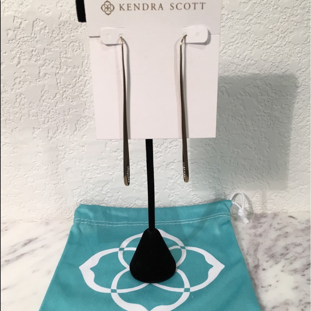 KENDRA SCOTT Long Teardrop Earrings, Antique Brass